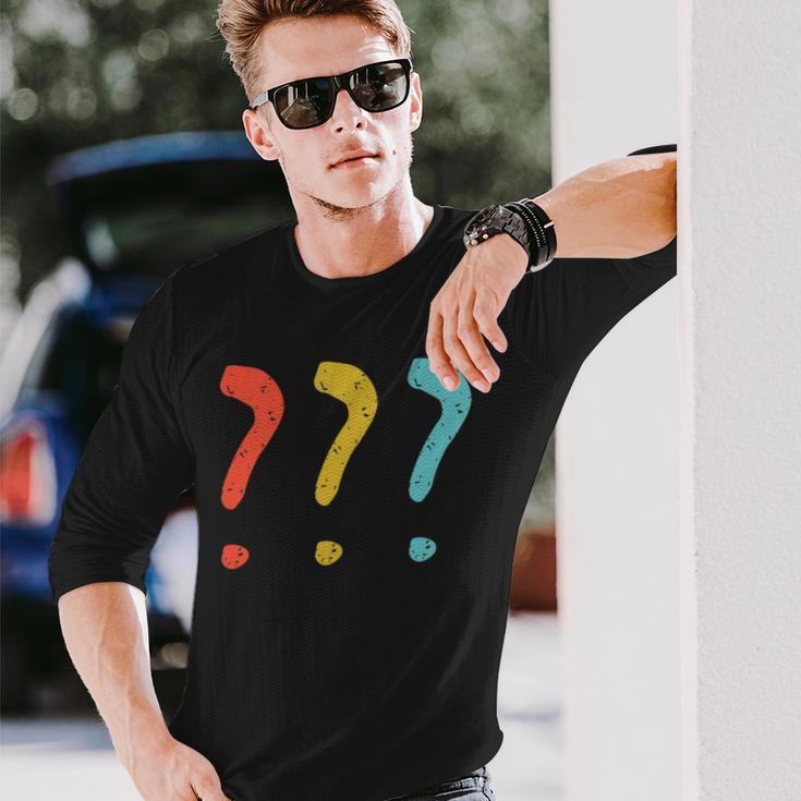 Vintage Question Mark Langarmshirts Geschenke für Ihn