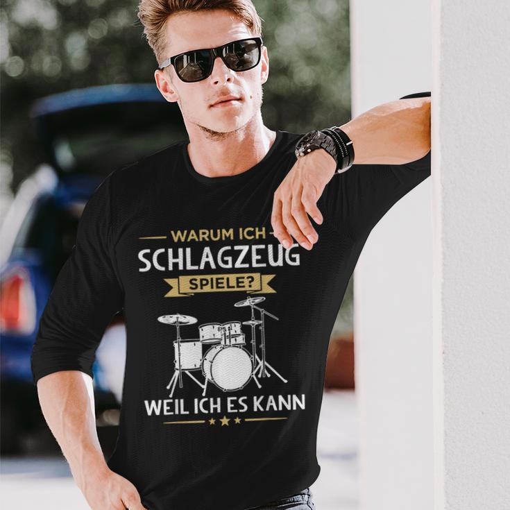 Warum Ich Drums Spiele Drummer Langarmshirts Geschenke für Ihn