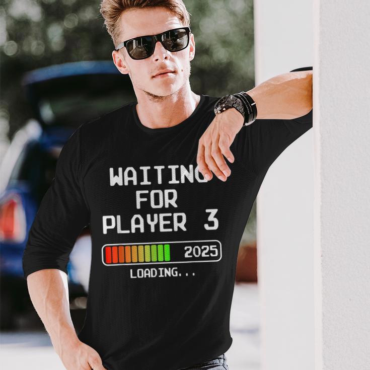 Werdender Papa 2025 Waiting For Player 3 Loading Pregnant Langarmshirts Geschenke für Ihn