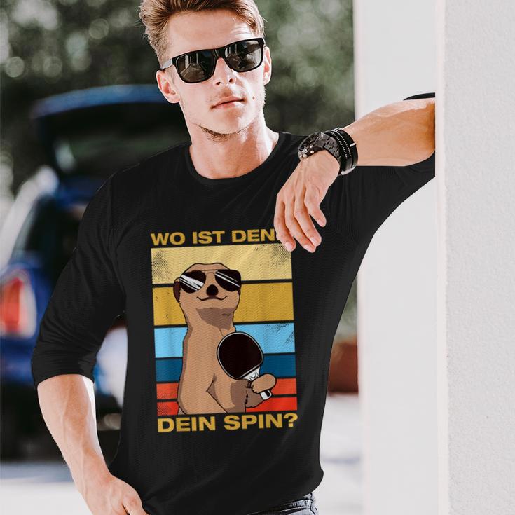 Where's Dein Spin Table Tennis Table Tennis Player Langarmshirts Geschenke für Ihn