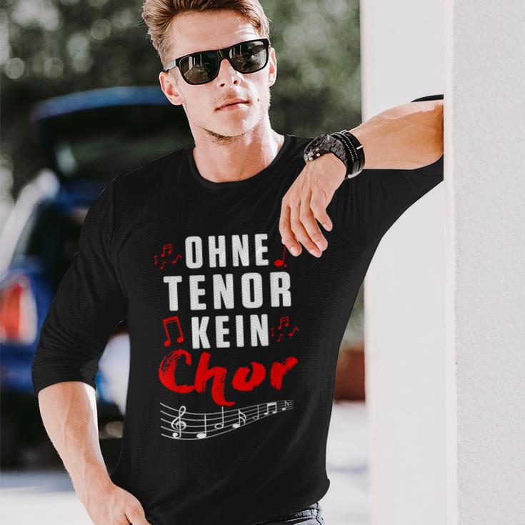 Without Tenor No Choir Music Singing Concert Langarmshirts Geschenke für Ihn