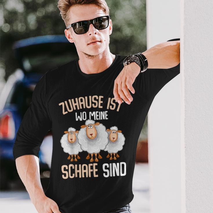 Zuhause Ist Wo Meine Sheep Home Is Where My Sheep Langarmshirts Geschenke für Ihn