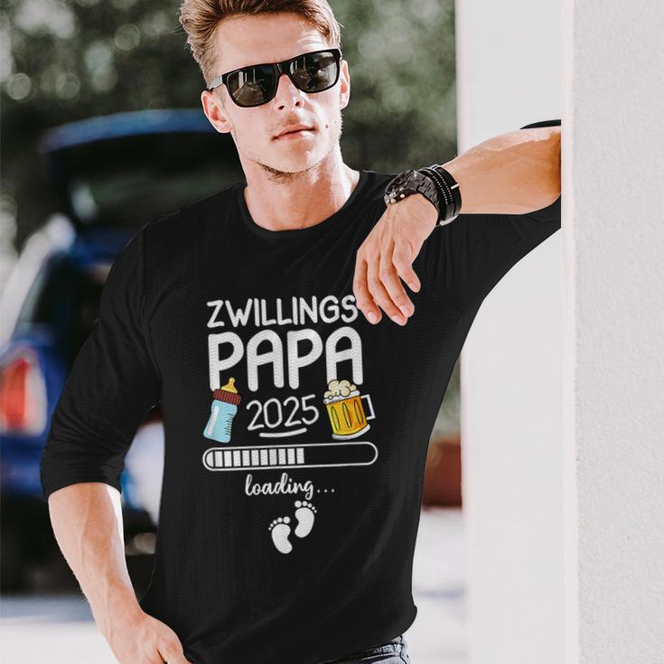 Zwillingspapa 2025 Loading Werdender Papa Announcement Langarmshirts Geschenke für Ihn