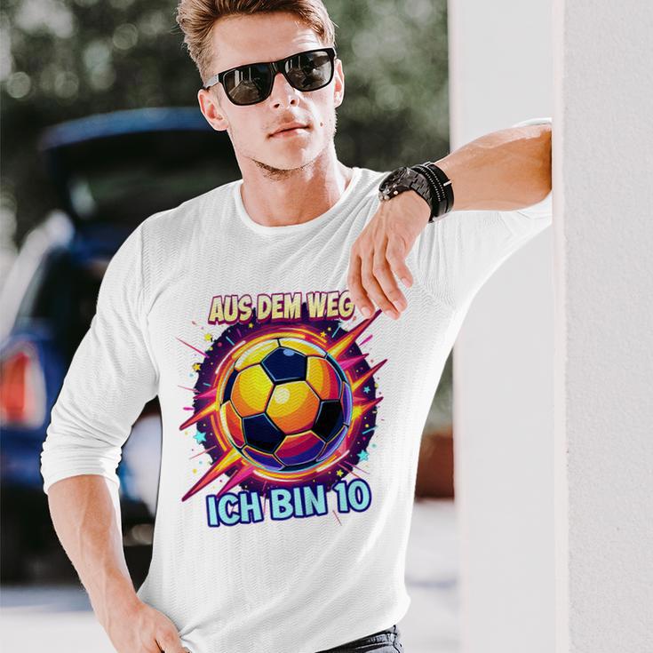 Children's Aus Dem Weg Ich Bin 10 Fußballer Fußballer Birthday Boy Langarmshirts Geschenke für Ihn