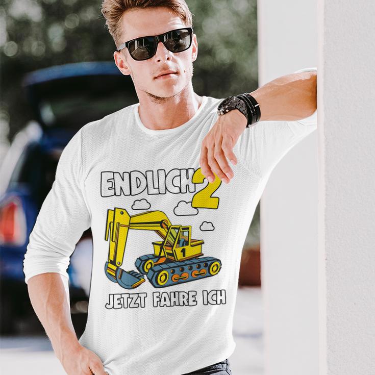 Children's Digger 2 Years Construction Site 2Nd Birthday Boys Langarmshirts Geschenke für Ihn