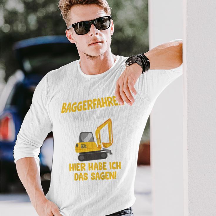 Children's Digger Driver Marlon Construction Site With Name Children's 80 Langarmshirts Geschenke für Ihn