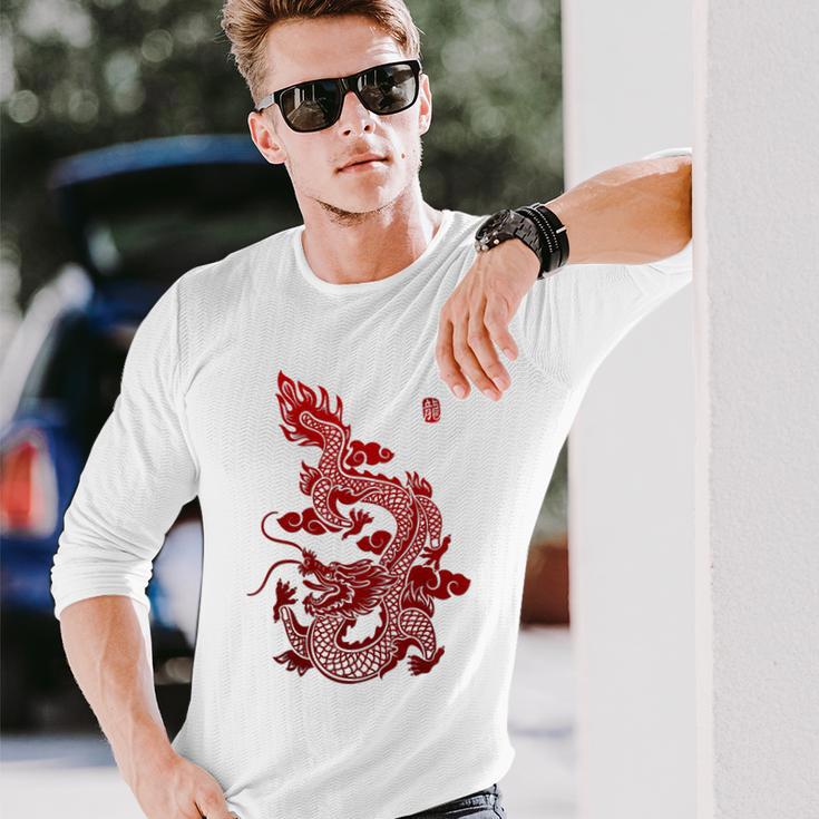 Chinese Dragon Langarmshirts Geschenke für Ihn