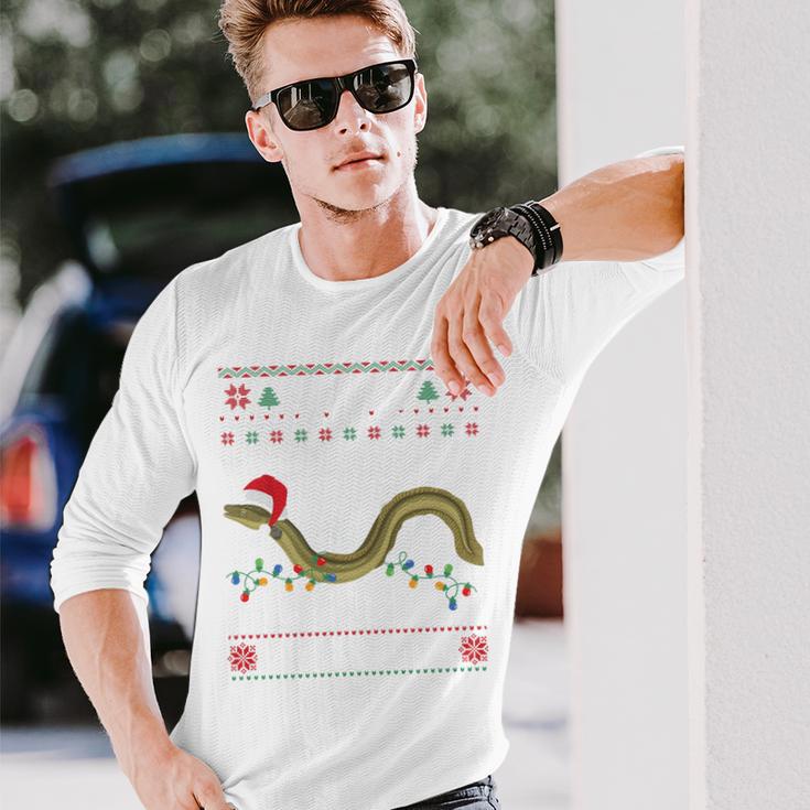 Eel I Want For Christmas I Angler Ugly Christmas Sweater Langarmshirts Geschenke für Ihn