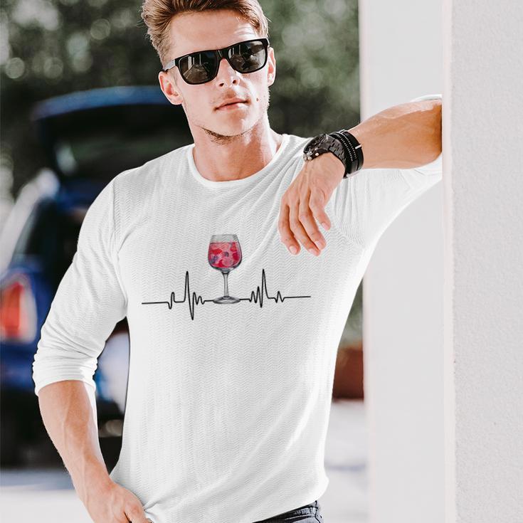 Heartbeat Wildberry Lillet Fruits Cocktail Summer Alcohol Gray Langarmshirts Geschenke für Ihn