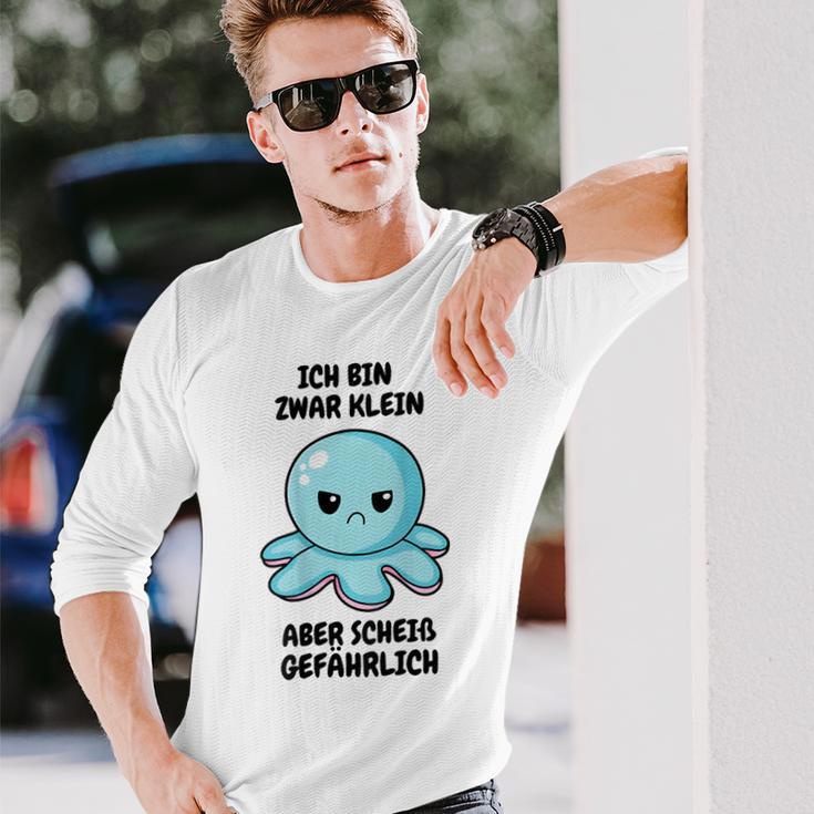 Ich Bin Zwar Klein Aber Scheiß Gefährlich Oktopus Langarmshirts Geschenke für Ihn