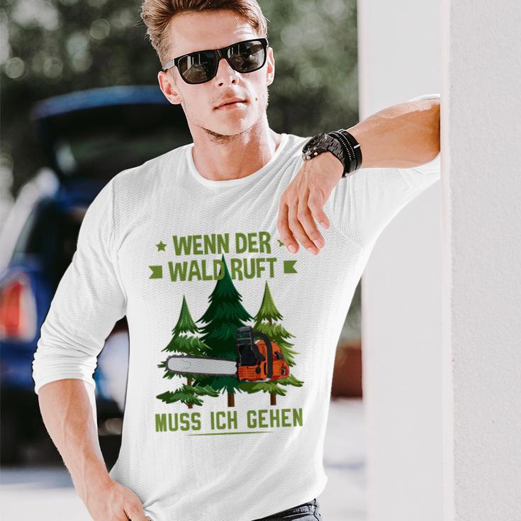 Long-Sleeved Lumberjack Wenn Der Wald Ruft Muss Ich Gehen Langarmshirts Geschenke für Ihn