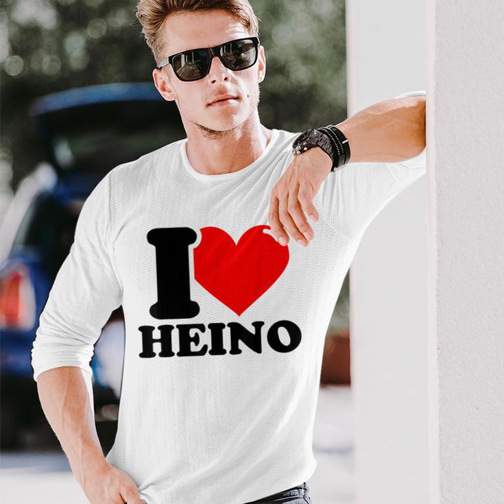 I Love Heino Gray Langarmshirts Geschenke für Ihn