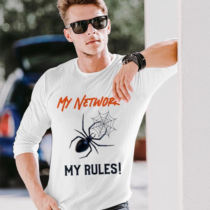 My Network My Rules Lustiges It Cyber Security Langarmshirts Geschenke für Ihn