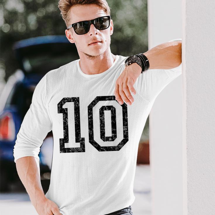 Number 10Intage Langarmshirts Geschenke für Ihn