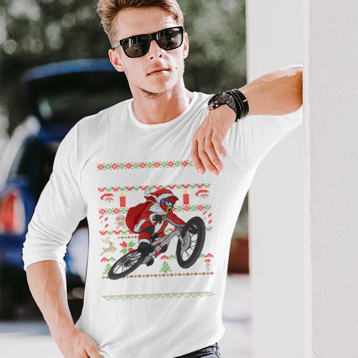 Oh What Fun It Is To Ride Mountain Bike Mtb Ugly Christmas Langarmshirts Geschenke für Ihn