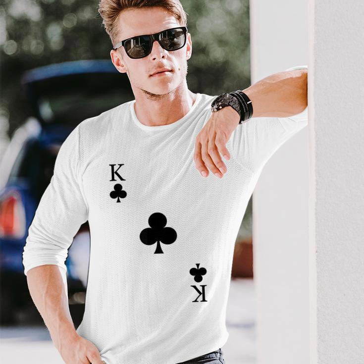 Playing Card Cross King Poker Card Game Carnival Costume Langarmshirts Geschenke für Ihn