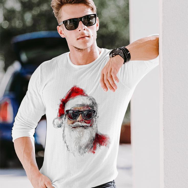 Santa Claus Christmas Graphic X-Mas Sunglasses Santa Langarmshirts Geschenke für Ihn