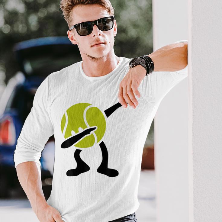 Tennis Dabbing Tennis Ball Tennis Player Ball Sport Langarmshirts Geschenke für Ihn