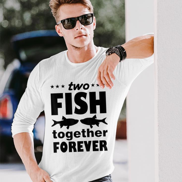 Two Fish Together Forever Angler Langarmshirts Geschenke für Ihn