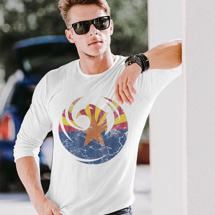 Vintage Fade Phoenix Arizona FlagLangarmshirts Geschenke für Ihn