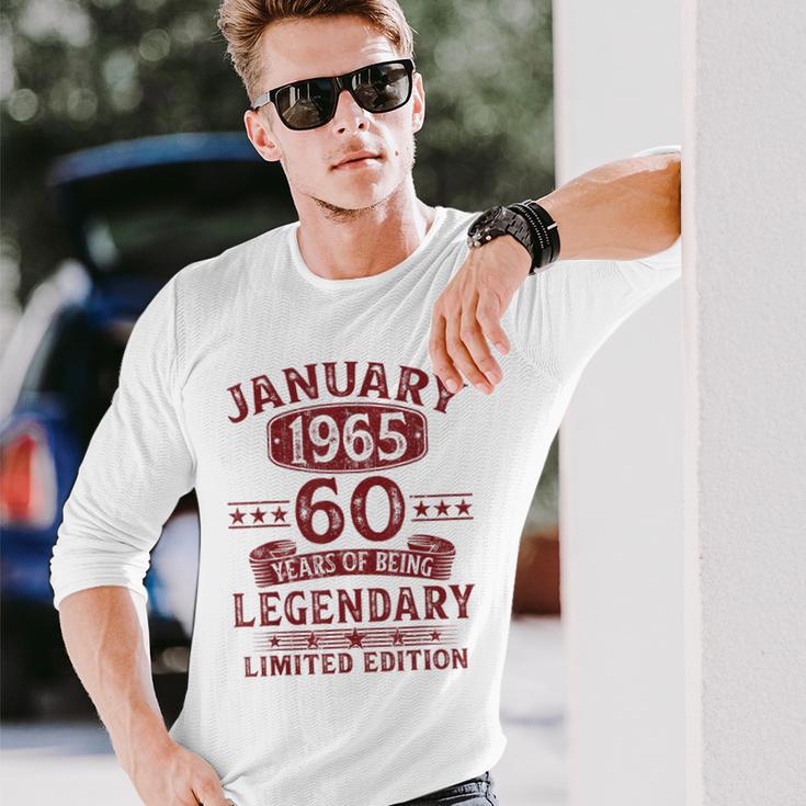 Vintage January 1965 60Th Birthday Langarmshirts Geschenke für Ihn