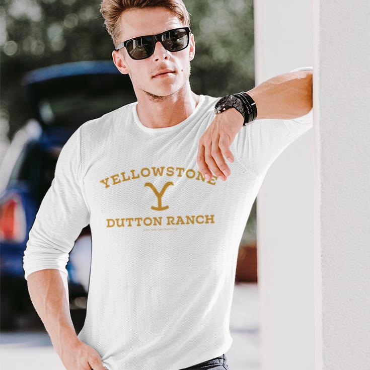 Yellowstone Dutton Ranch Gold Pocket Logo Long-Sleeved S Langarmshirts Geschenke für Ihn