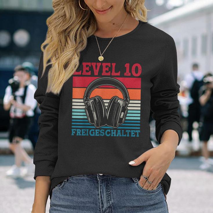 10Th Birthday Boysideo Gamer Level 10 Unlocked Boys Langarmshirts Geschenke für Sie