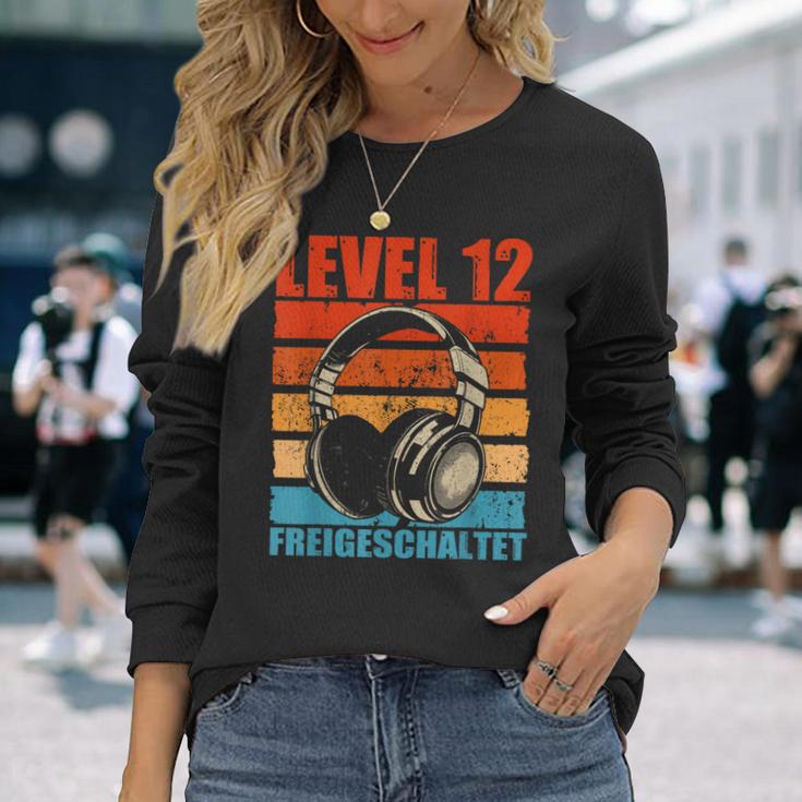 12Th Birthday Boysideo Gamer Level 12 Unlocked Boys Langarmshirts Geschenke für Sie