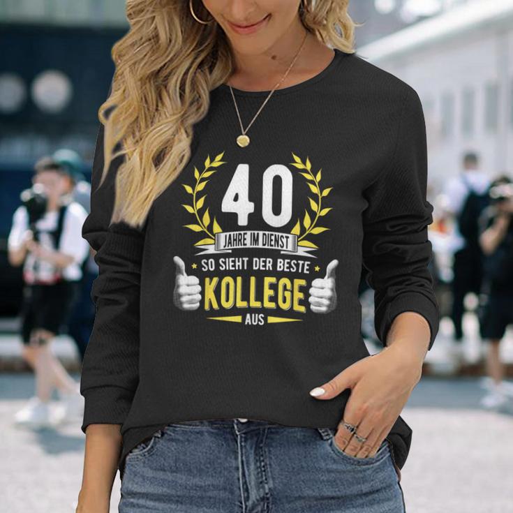 40 Jahre Dienst College Service Anniversary Company Anniversary Decorative Langarmshirts Geschenke für Sie