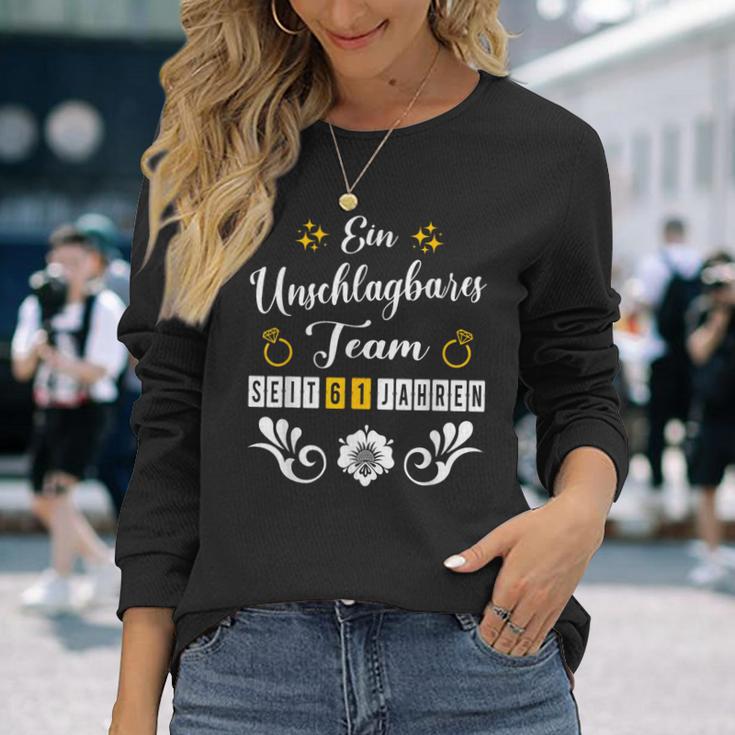 61 Jahre Ehe Ulmenhochzeit Hochzeitstag Ehemann Partnerlook Langarmshirts Geschenke für Sie