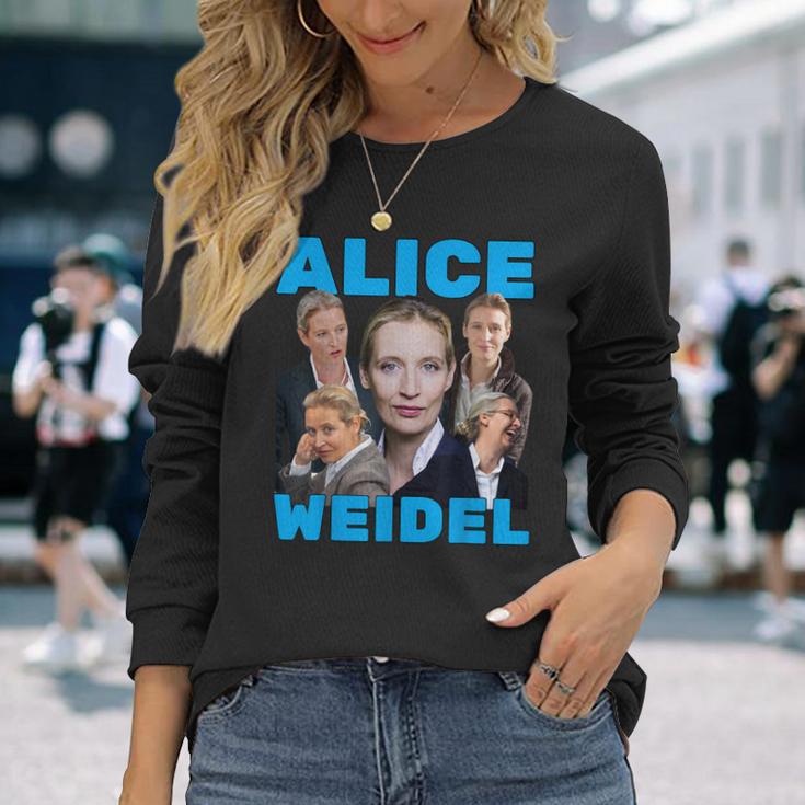 Alice Weidel Fan Merch Blue Langarmshirts Geschenke für Sie