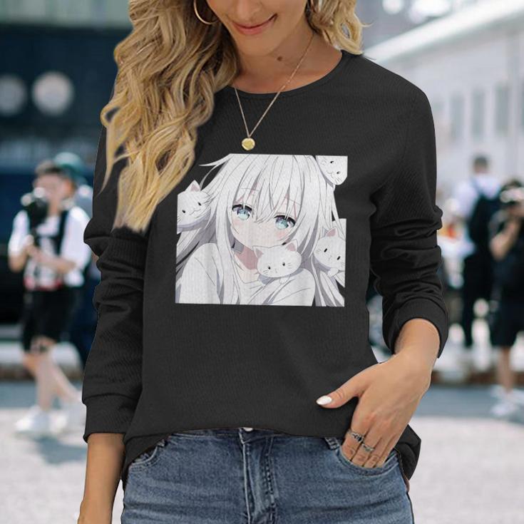 Anime And Cat Lovers For N Manga Kawaii Otaku Geek Langarmshirts Geschenke für Sie