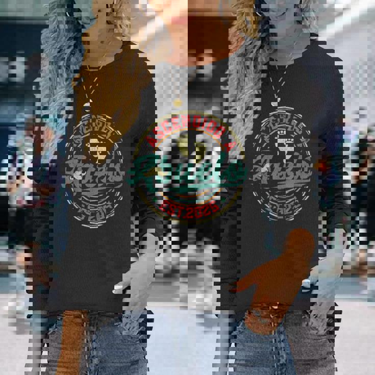 Ascendido A Abuelo 2025 Anunciar Abuelos Primerizos Camiseta de manga larga Regalos para ella