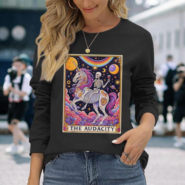 The Audacity Tarotkarte Regenbogen Skelett Einhorn Liebhaber Langarmshirts Geschenke für Sie