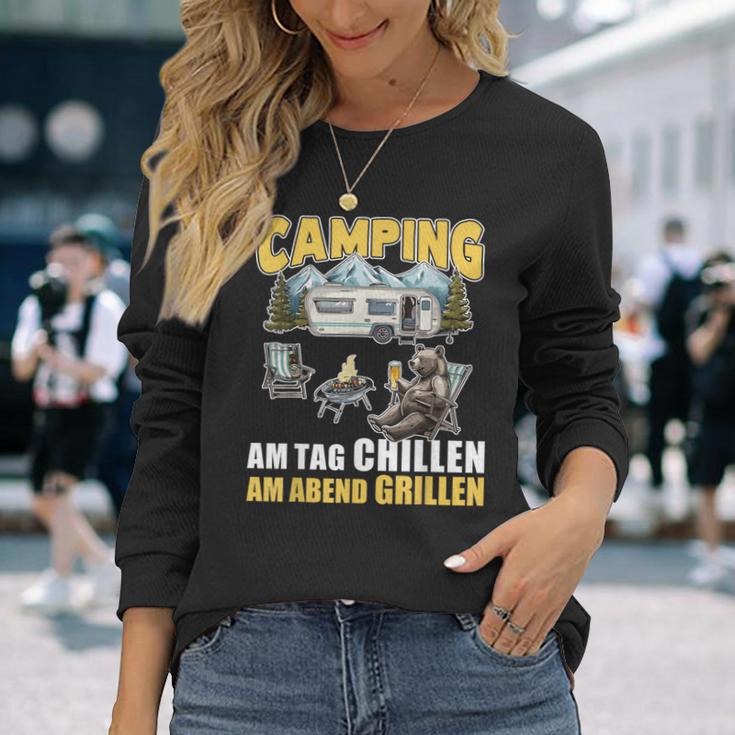 Barbecue And Chillen Camper Saying Caravan Camping Langarmshirts Geschenke für Sie