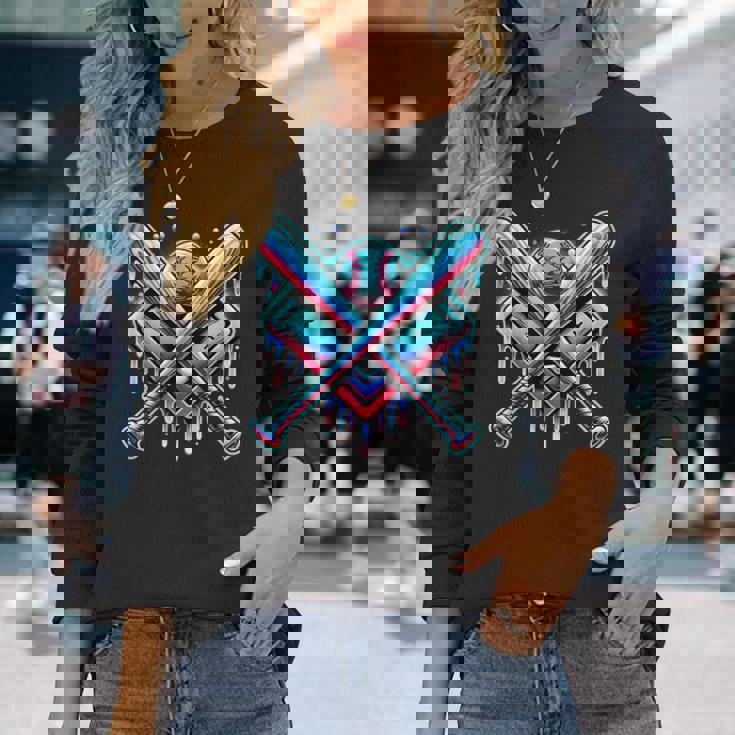 Baseball Dripping Ice Cream Drip Youth Boys Baseball Long Sleeve T-Shirt Gifts for Her Baseball Dripping Ice Cream Drip Youth Boys Baseball Long Sleeve T-Shirt Gifts for Her