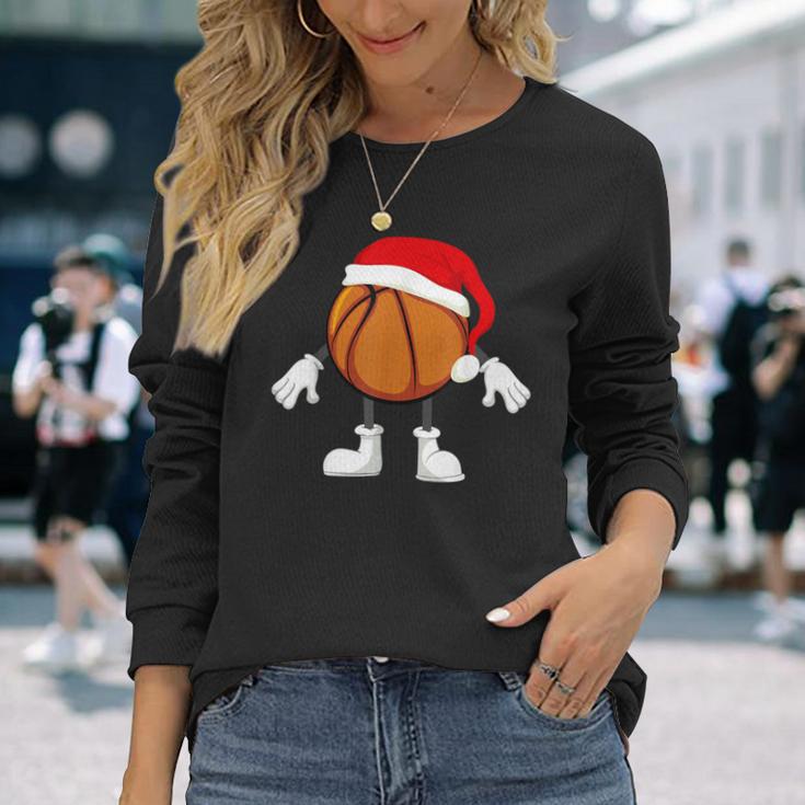 Basketball Christmas Santa Basketball Santa Langarmshirts Geschenke für Sie