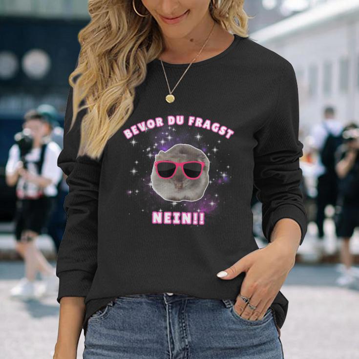 Bevor Du Fragst Nein Hamsti Schlafi Schlafi Langarmshirts Geschenke für Sie