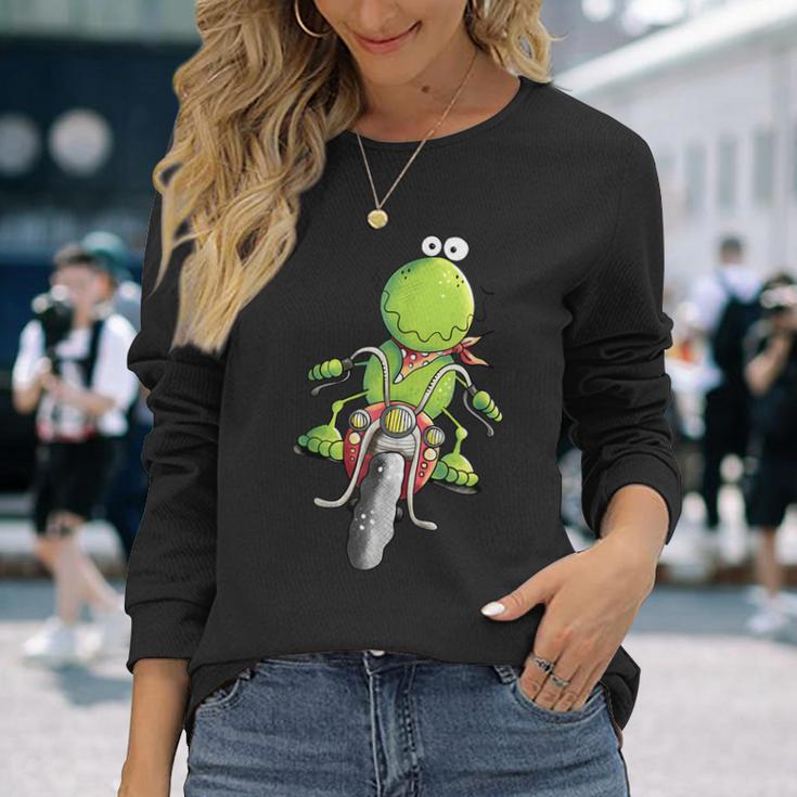 Biker Frog I Motorcyclist Fun Motorcycle Langarmshirts Geschenke für Sie