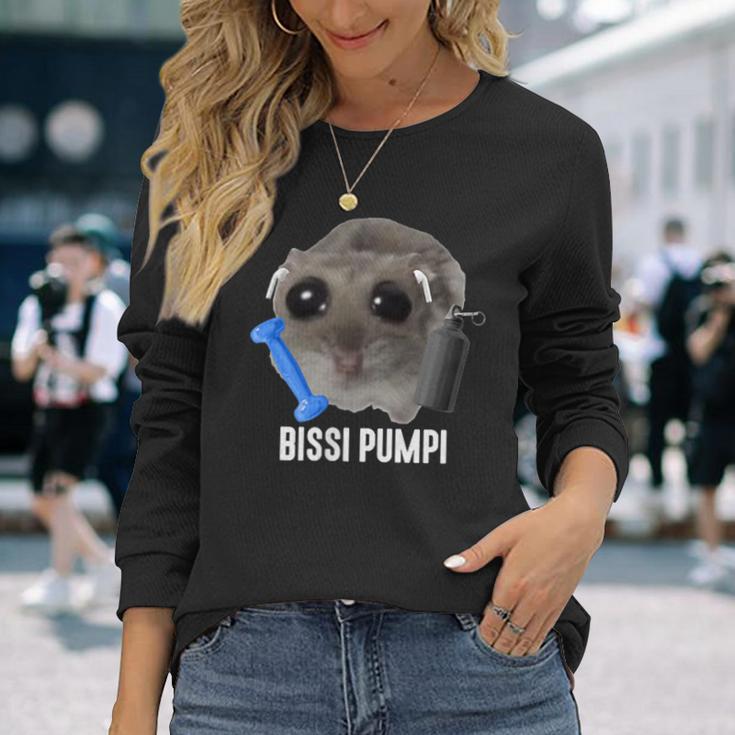 Bissi Pumpi X Sad Hamster Meme Fitness Gym Sports Training Langarmshirts Geschenke für Sie