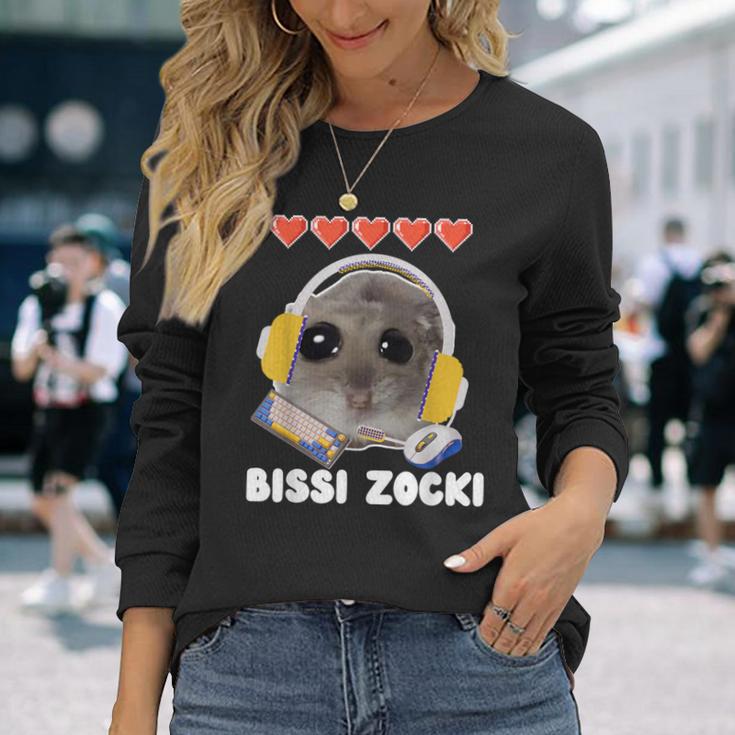 Bissi Zocki Sad Hamster Cute Hamstie Langarmshirts Geschenke für Sie