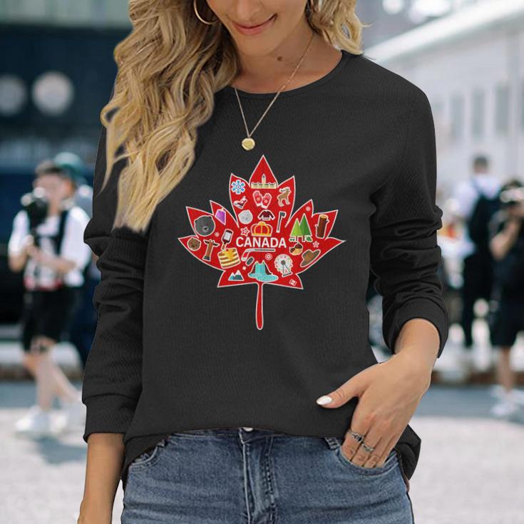 Canada Maple Travel Canadian Elements Langarmshirts Geschenke für Sie