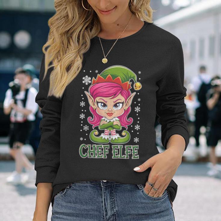 Chef Elf Saying Outfit Christmas Langarmshirts Geschenke für Sie