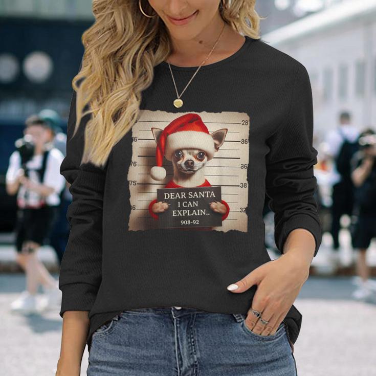 Chihuahua Dog Christmas Retro Christmas Langarmshirts Geschenke für Sie