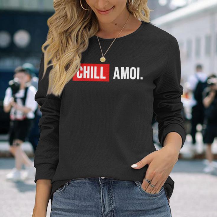 Chill Amoi X Dahoam Hoamat Bayern Culture Chill Mal Fun Langarmshirts Geschenke für Sie