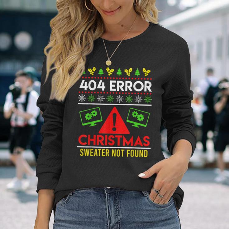 Christmas Slogan 404 Error Sweater Not Found Ugly Christmas Langarmshirts Geschenke für Sie