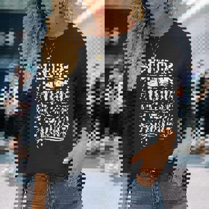 Citation Positive Motivation Never Let Anyone Dull Your Sparkle T-shirt à manches longues Cadeaux pour elle