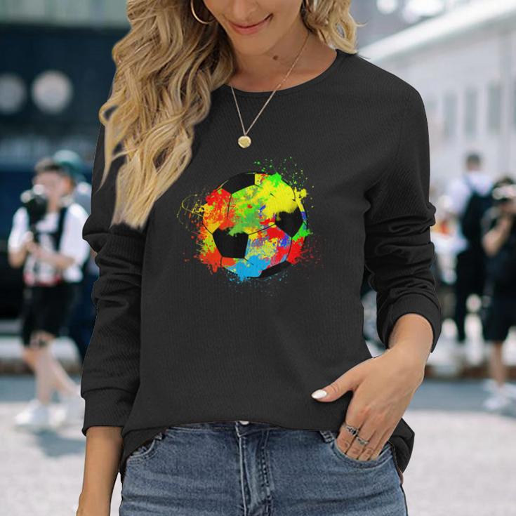 Colourful Football Ball Langarmshirts Geschenke für Sie