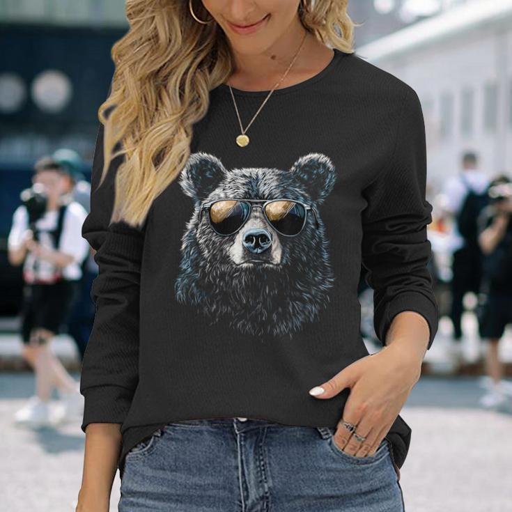 Cool Bear Portrait With Sunglasses Illustration Bear Langarmshirts Geschenke für Sie