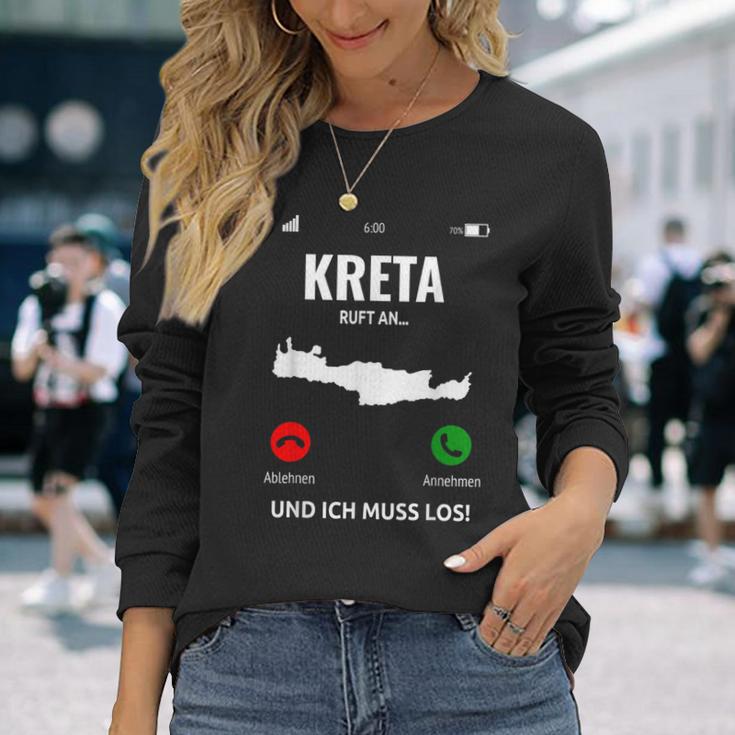 Crete Call An Greece Island Holiday Travel S Langarmshirts Geschenke für Sie